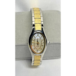 Elgin Women's Watch EG239N Quartz Mother of Pearl Dial Two Tone Band NEW Battery